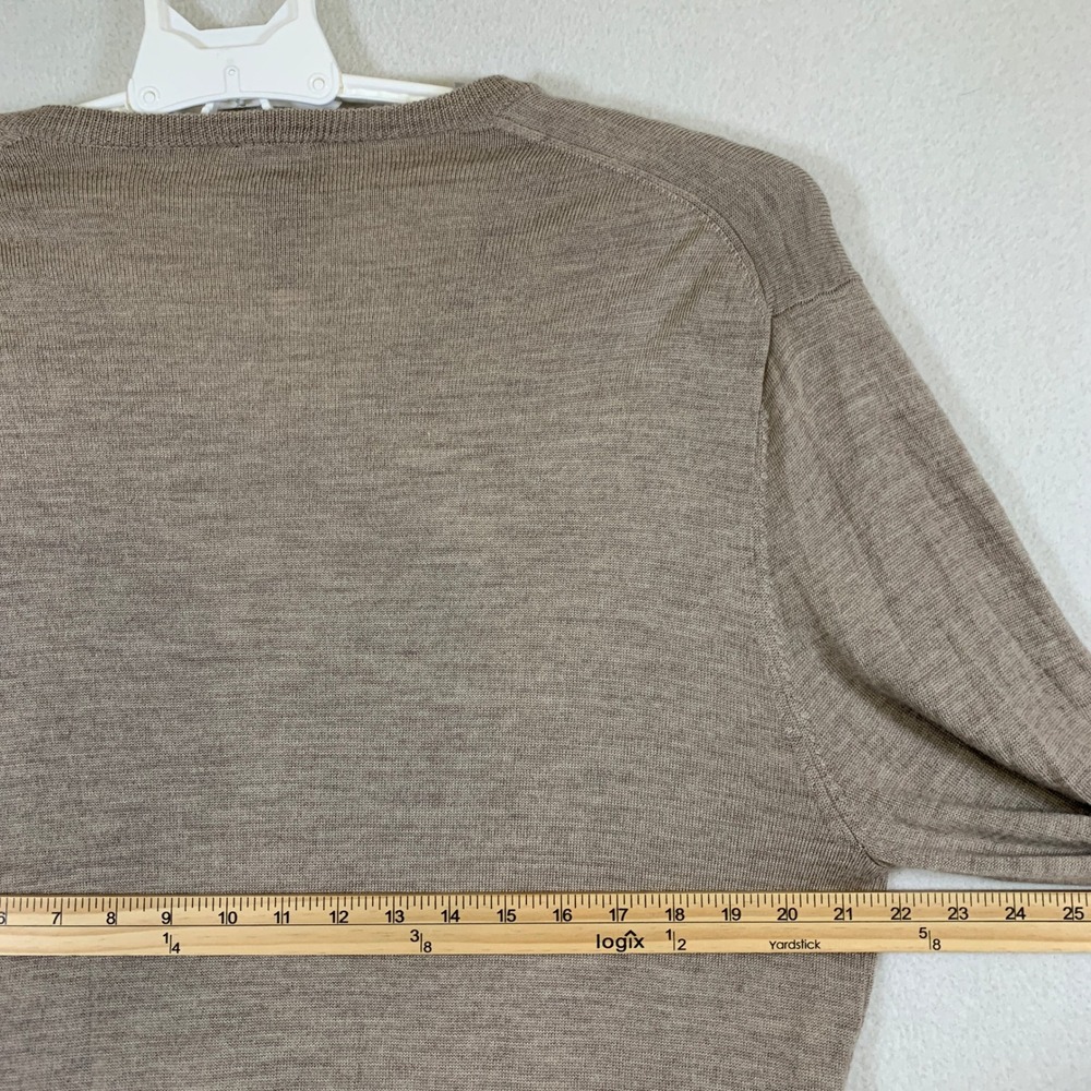 Jos. A. Bank Traveler's Collection Men's Merino Wool V Neck Sweater XXL Taupe - Picture 7 of 9